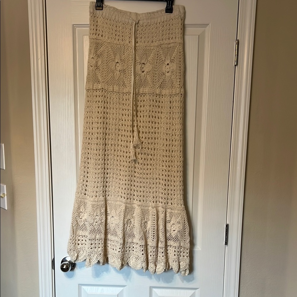 Cream Crochet Skirt